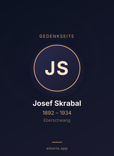 Gedenkportrait von Josef Skrabal