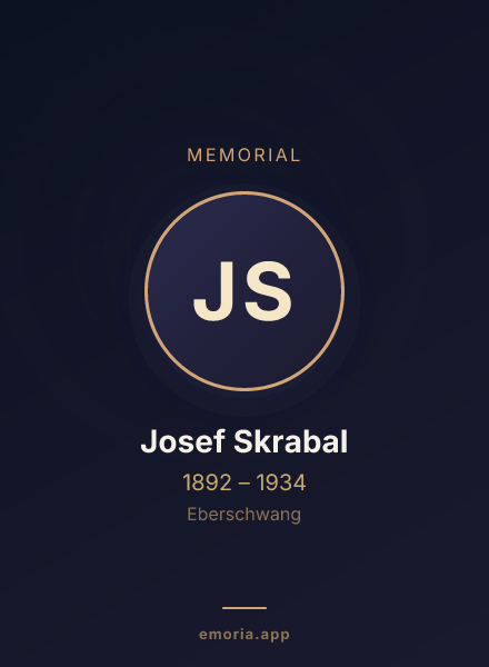 Memorial portrait of Josef Skrabal
