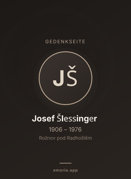 Gedenkportrait von Josef Šlessinger
