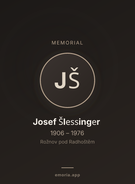 Memorial portrait of Josef Šlessinger