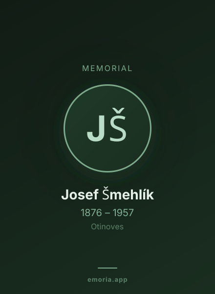 Memorial portrait of Josef Šmehlík