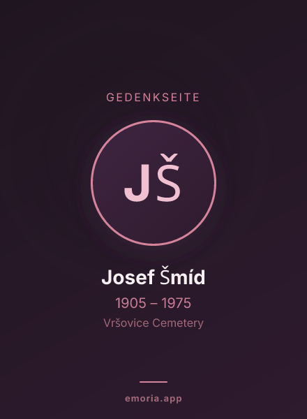Gedenkportrait von Josef Šmíd