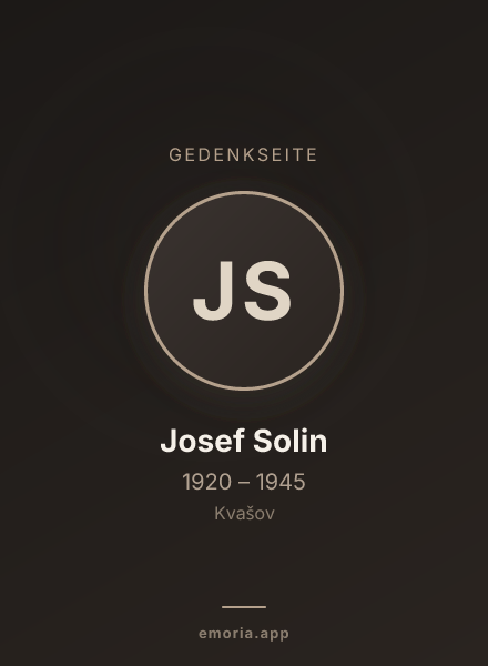 Gedenkportrait von Josef Solin