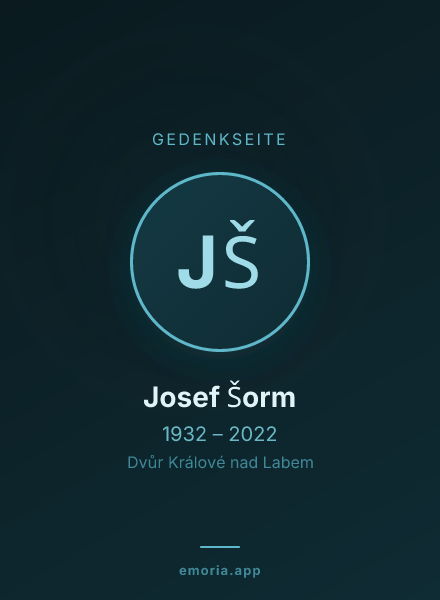 Gedenkportrait von Josef Šorm