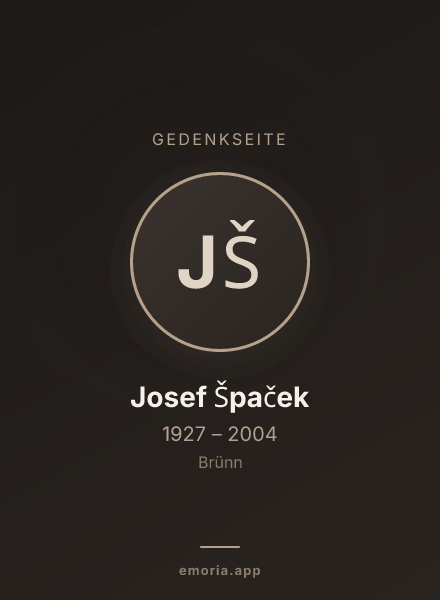 Gedenkportrait von Josef Špaček