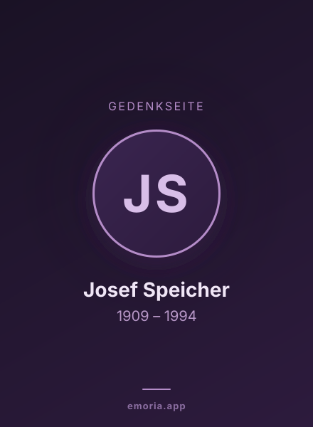 Gedenkportrait von Josef Speicher