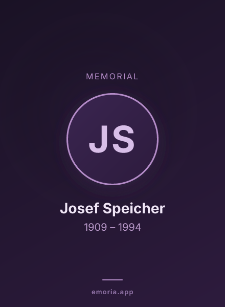Memorial portrait of Josef Speicher