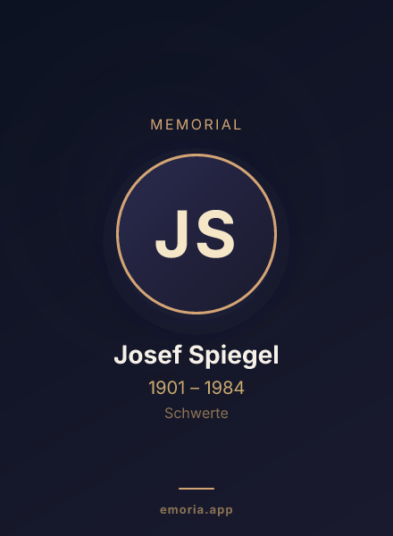 Memorial portrait of Josef Spiegel