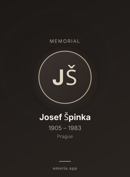 Memorial portrait of Josef Špinka