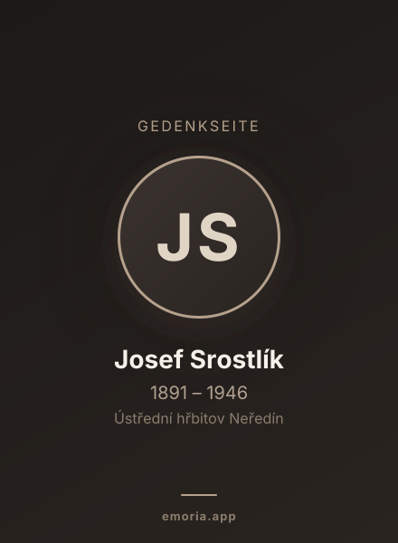 Gedenkportrait von Josef Srostlík