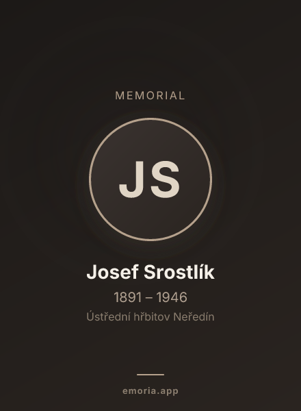 Memorial portrait of Josef Srostlík