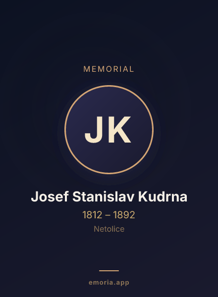 Memorial portrait of Josef Stanislav Kudrna