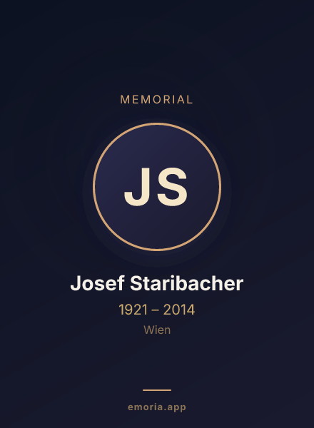 Memorial portrait of Josef Staribacher