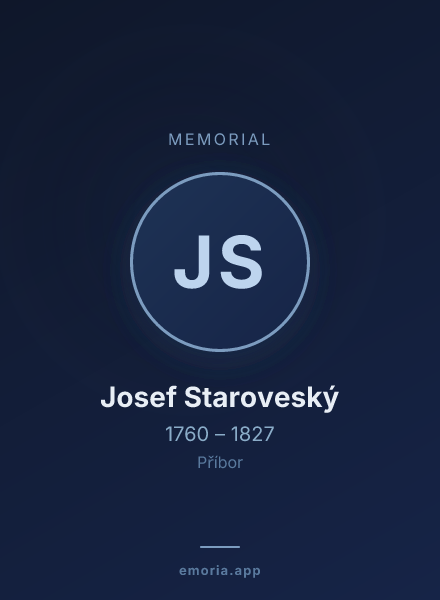 Memorial portrait of Josef Staroveský