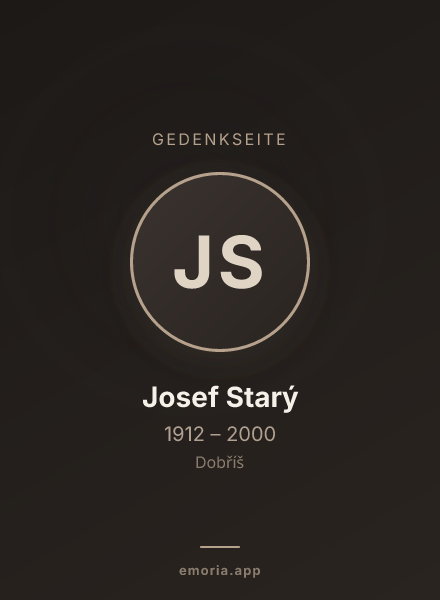Gedenkportrait von Josef Starý