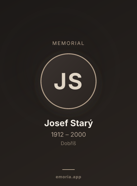 Memorial portrait of Josef Starý