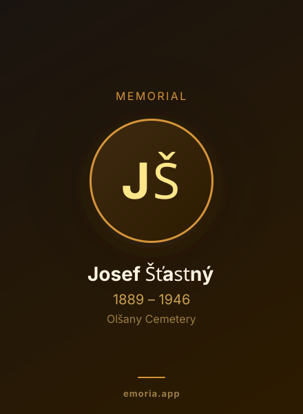 Memorial portrait of Josef Šťastný