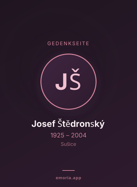Gedenkportrait von Josef Štědronský