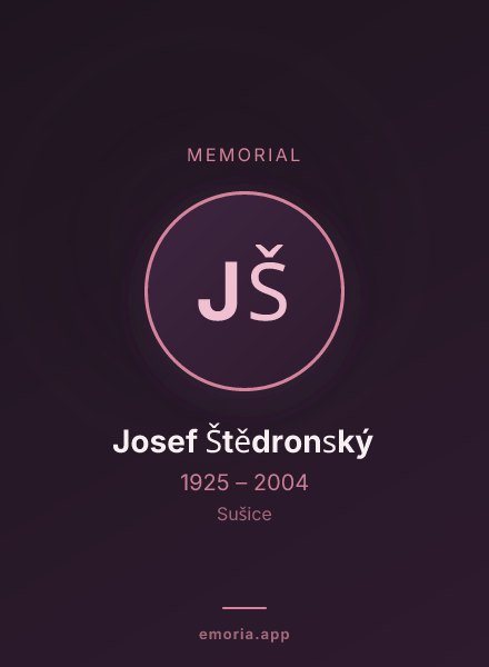 Memorial portrait of Josef Štědronský