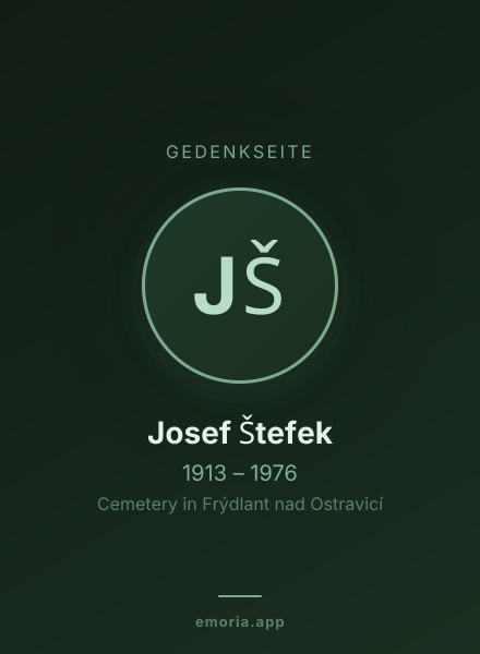 Gedenkportrait von Josef Štefek