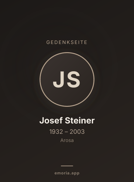 Gedenkportrait von Josef Steiner