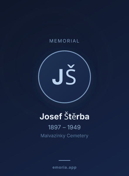 Memorial portrait of Josef Štěrba