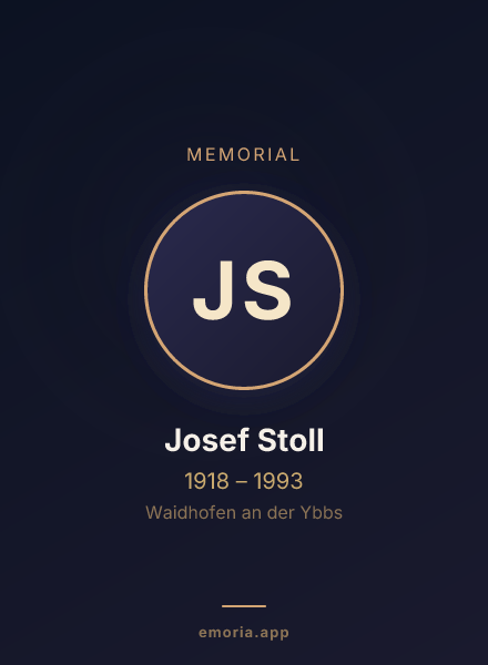 Memorial portrait of Josef Stoll