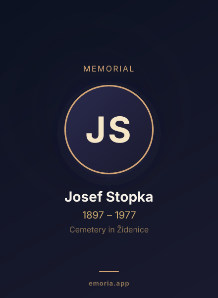 Memorial portrait of Josef Stopka