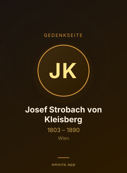 Gedenkportrait von Josef Strobach von Kleisberg