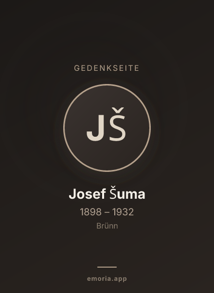Gedenkportrait von Josef Šuma