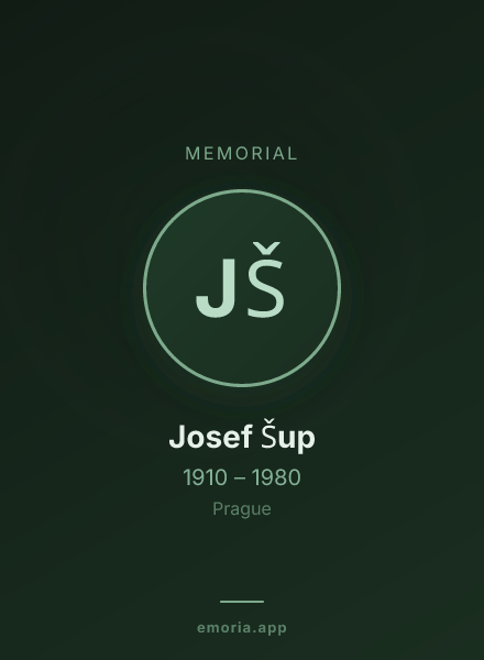 Memorial portrait of Josef Šup