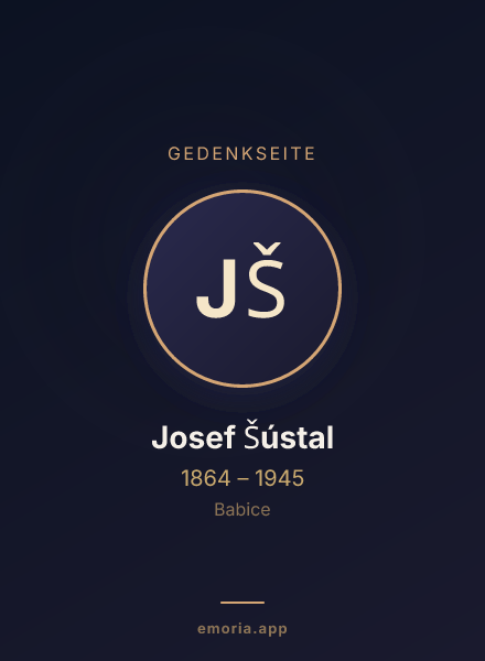 Gedenkportrait von Josef Šústal