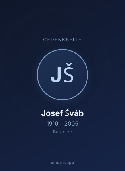 Gedenkportrait von Josef Šváb