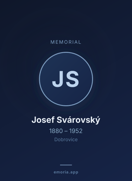 Memorial portrait of Josef Svárovský