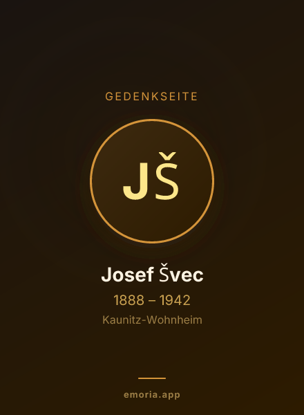 Gedenkportrait von Josef Švec