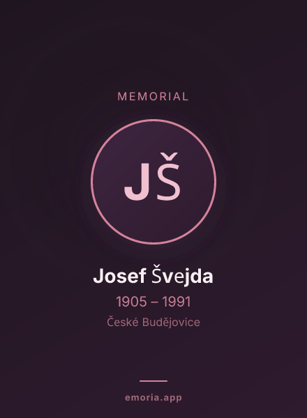 Memorial portrait of Josef Švejda