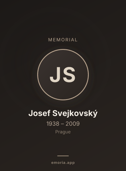 Memorial portrait of Josef Svejkovský