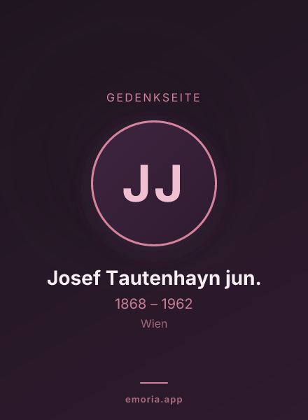 Gedenkportrait von Josef Tautenhayn jun.