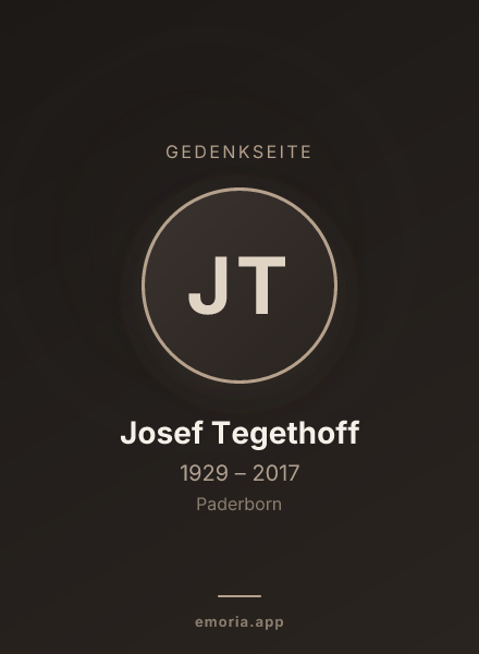 Gedenkportrait von Josef Tegethoff