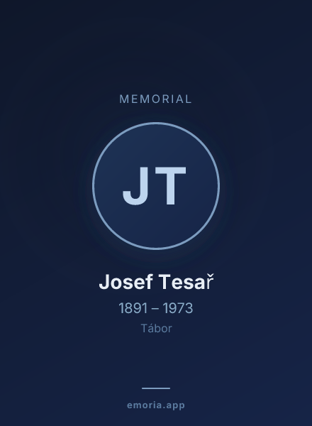 Memorial portrait of Josef Tesař