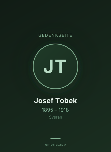 Gedenkportrait von Josef Tobek