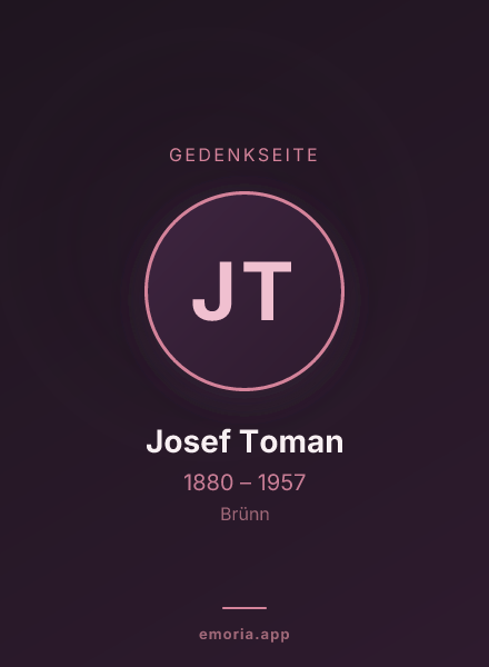Gedenkportrait von Josef Toman