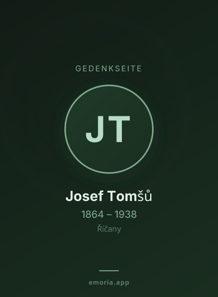 Gedenkportrait von Josef Tomšů