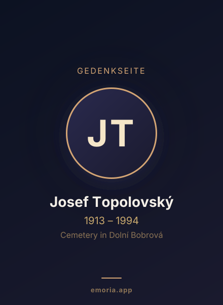 Gedenkportrait von Josef Topolovský