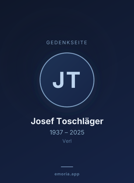 Gedenkportrait von Josef Toschläger