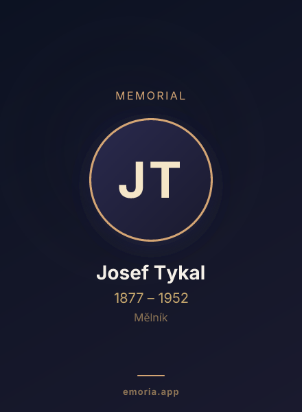 Memorial portrait of Josef Tykal