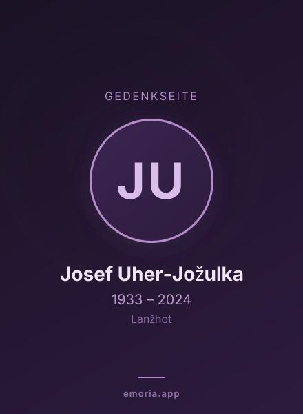 Gedenkportrait von Josef Uher-Jožulka