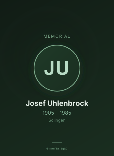 Memorial portrait of Josef Uhlenbrock