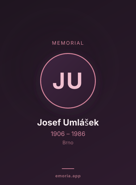 Memorial portrait of Josef Umlášek