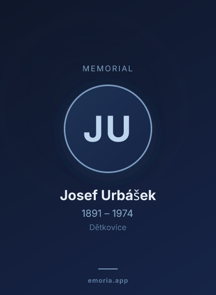 Memorial portrait of Josef Urbášek